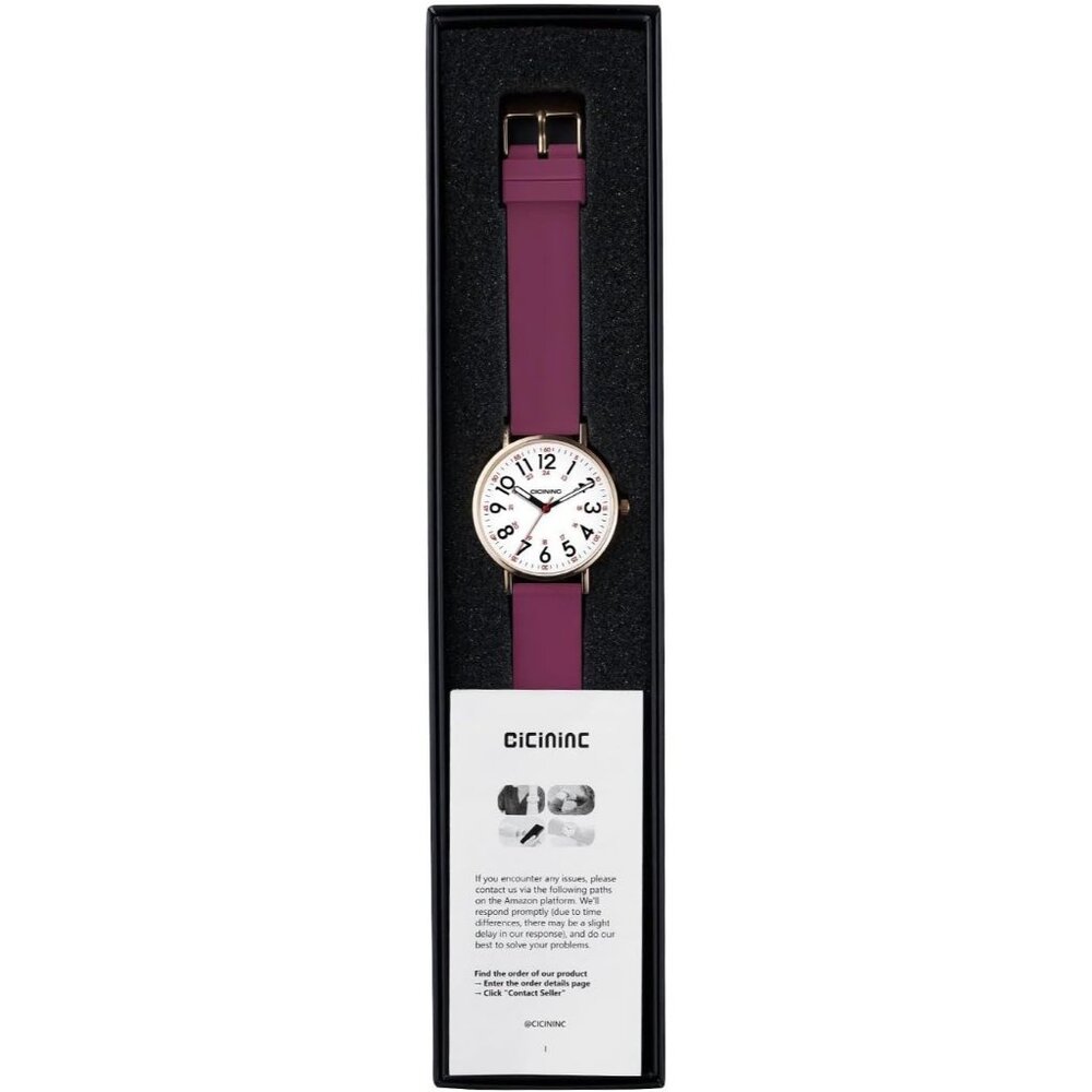 Women's Smoke Violet Analog Silicone Band  Read Dial Stylish Comfortable Watch - Picture 7 of 7